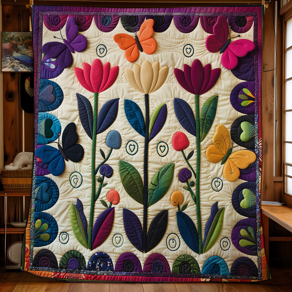 Butterfly Garden Rainbow WG1408009CL Quilt