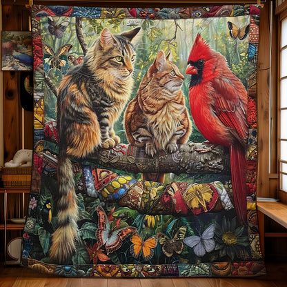 Cardinals And Friends WM1008044CL Quilt