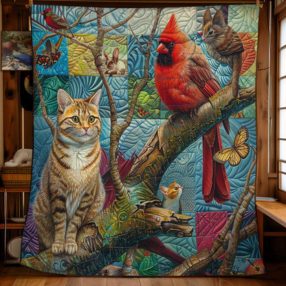 Cat And Red Friends WM1308032CL Quilt