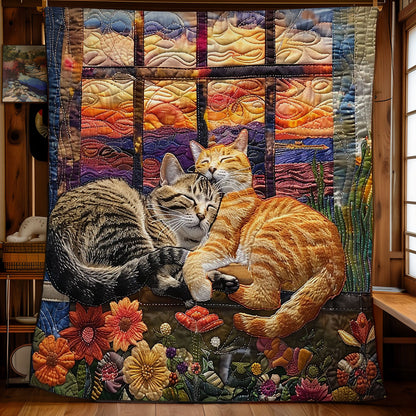 Sleeping Cat Sunset Cozy WG2408011CL Quilt