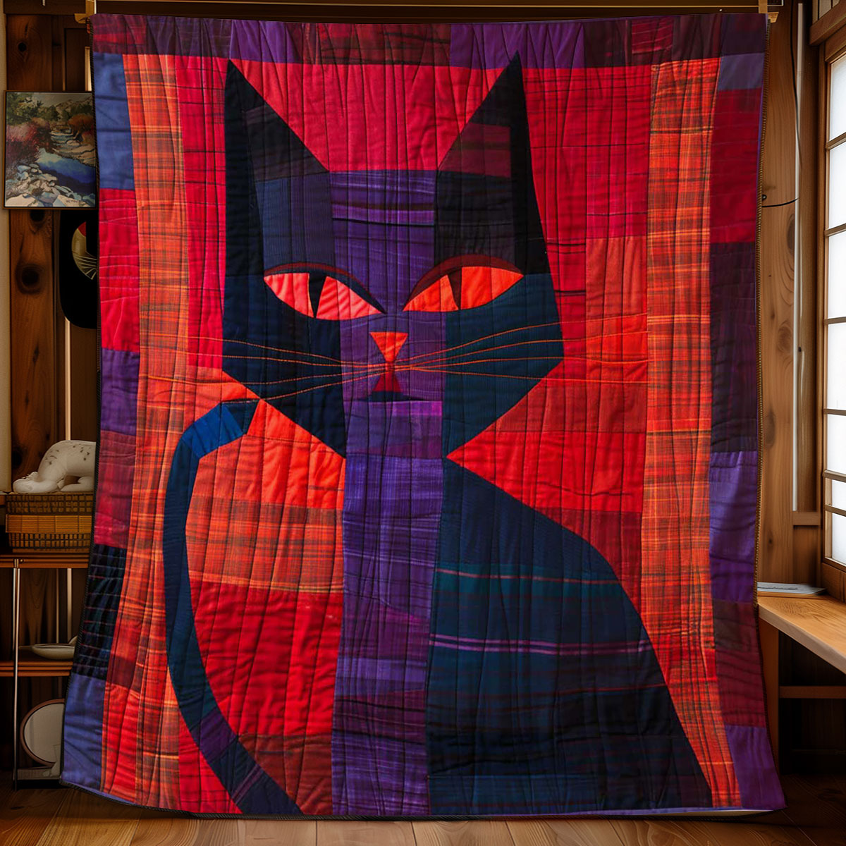 Charm Of Feline Silhouettes WJ1908005CL Quilt