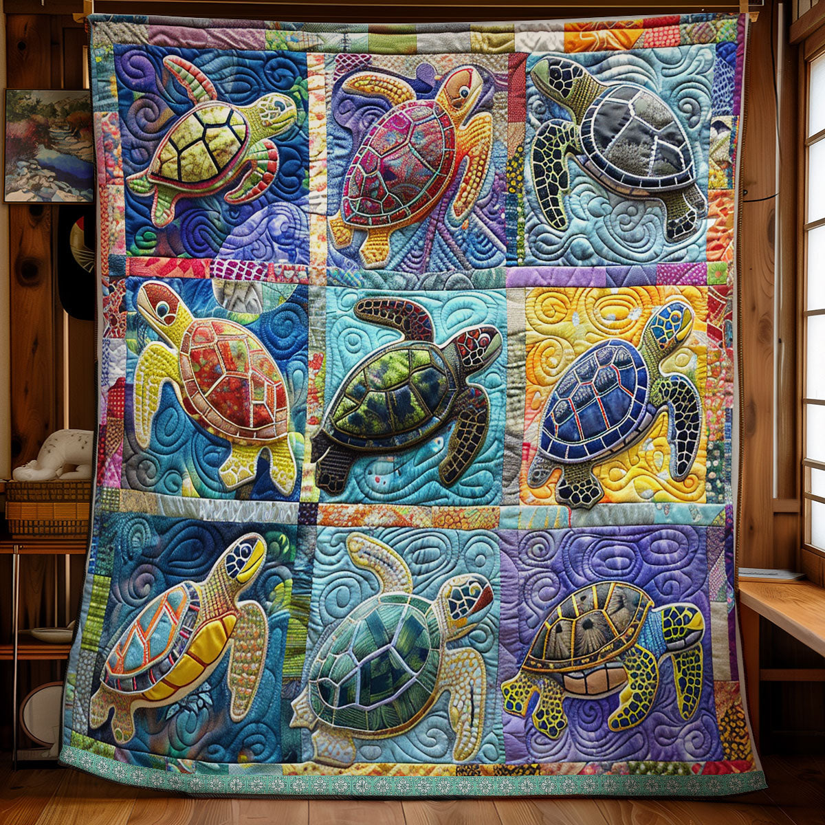 Colorful Turtles XR1409019CL Quilt