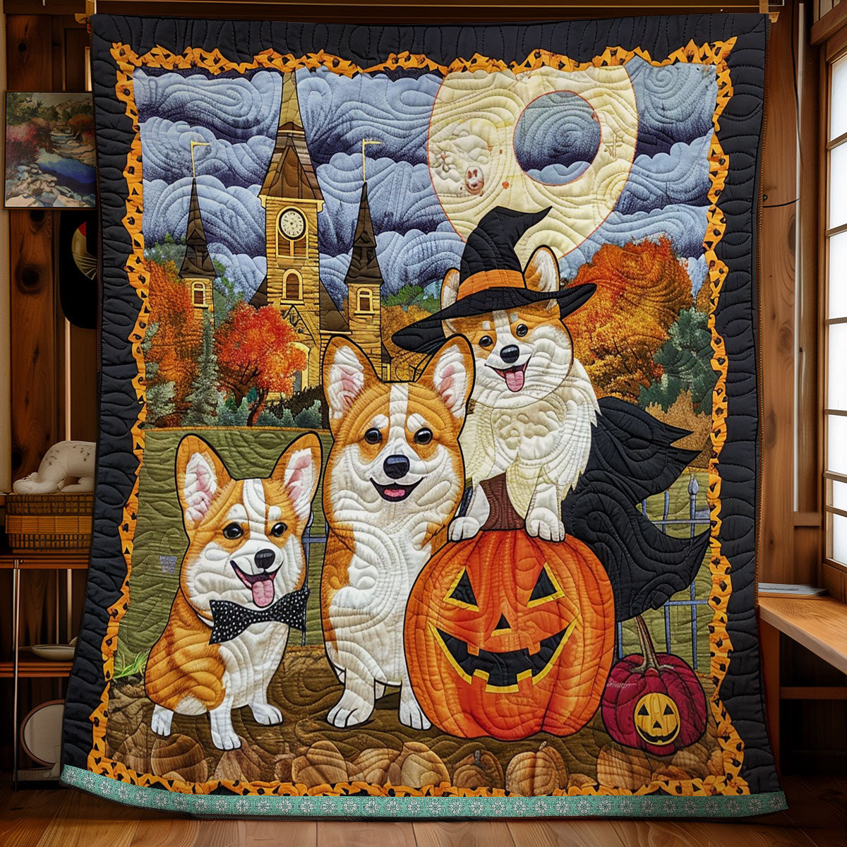 Cute Corgi Witch XR3008021CL Quilt