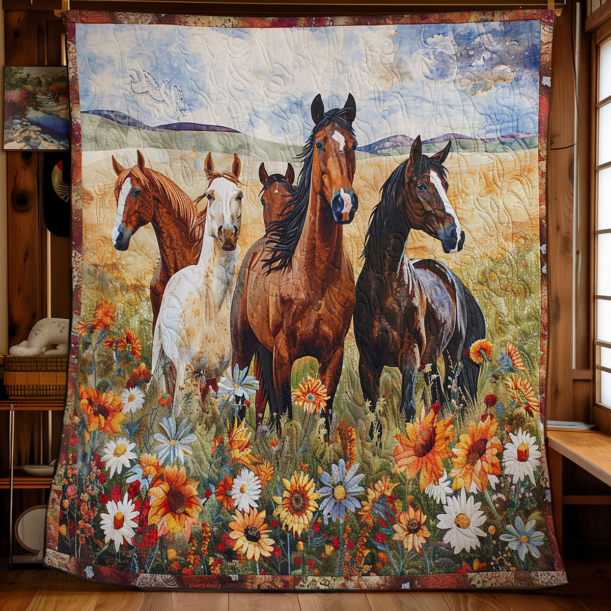 Fall Running Horse WM1308021CL Quilt