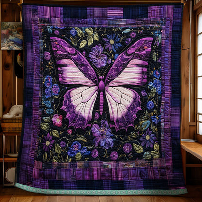 Floral Purple Butterfly XR1009037CL Quilt