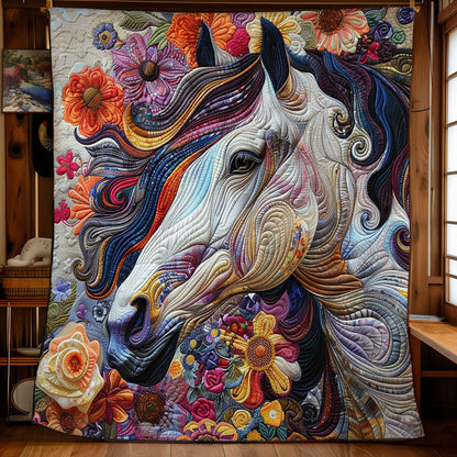 Flowers Horse WM1008048CL Quilt