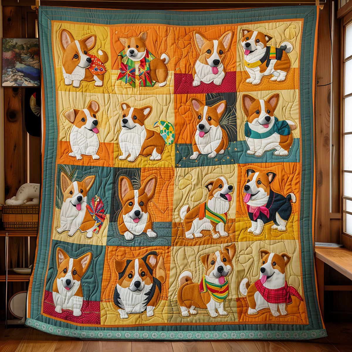 Funny Corgis XR2808023CL Quilt