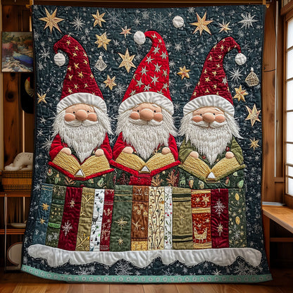 Gnomes Reading Books XR1009024CL Quilt