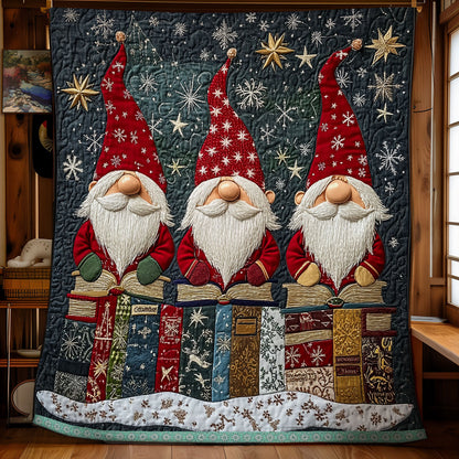 Gnomes Sitting On Books XR1009023CL Quilt