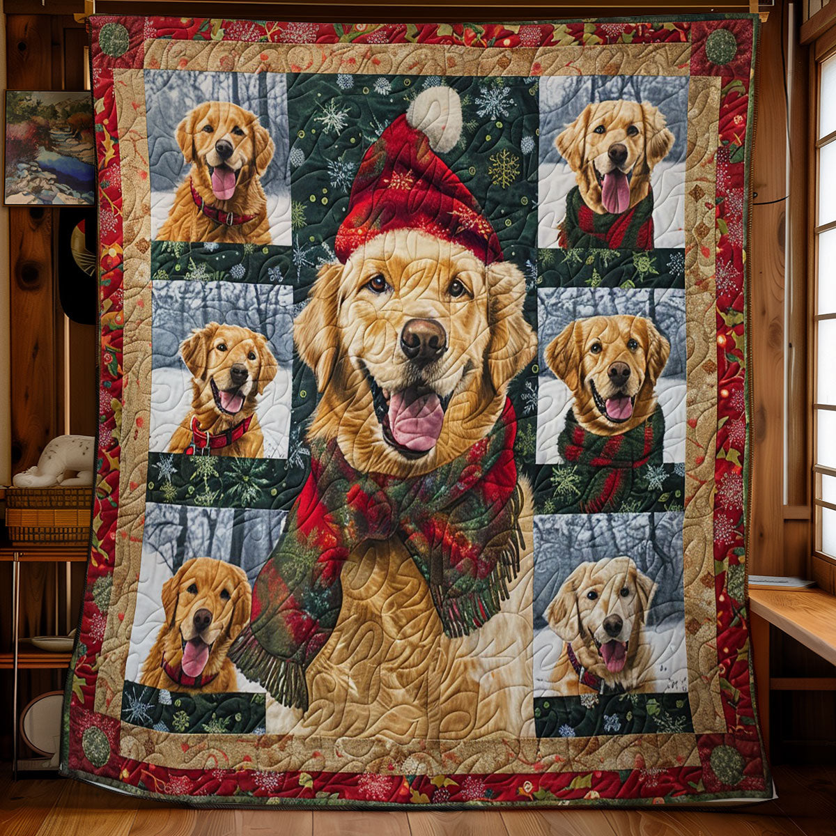 Golden Retriever And The Winter WO2608024CL Quilt