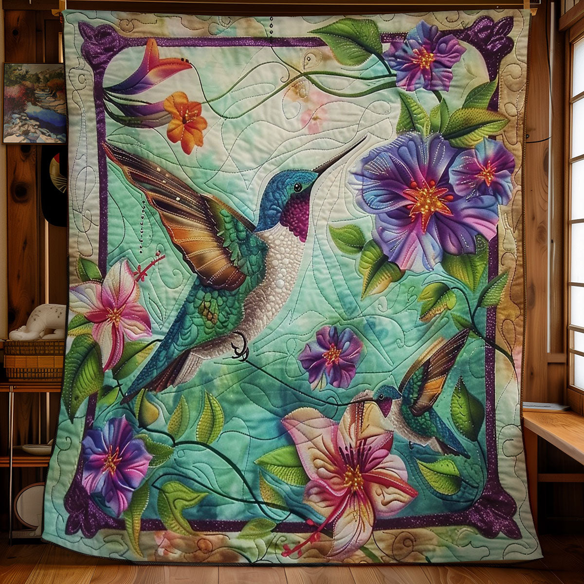 Hibicus Hummingbirds WM1008059CL Quilt