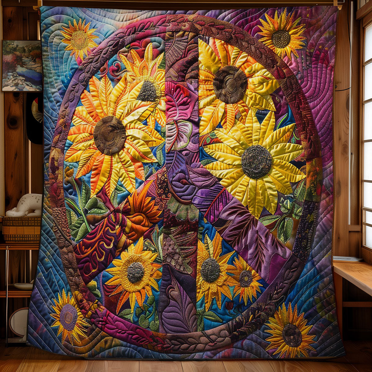 Hippie Sunflowers WM1408062CL Quilt