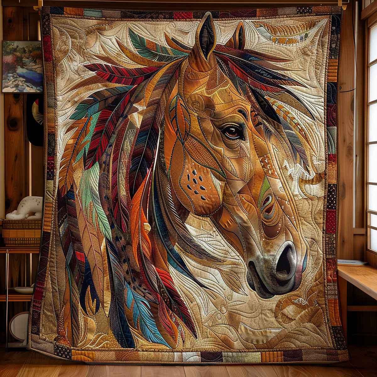 Horse Native American WO2608001CL Quilt