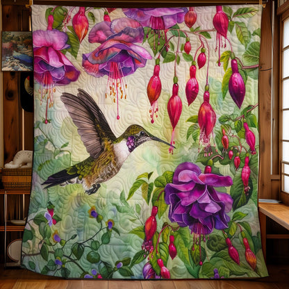 Hummingbirds And Pink Morning WM1308024CL Quilt