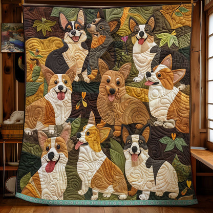 Jungle Corgis XR0509012CL Quilt