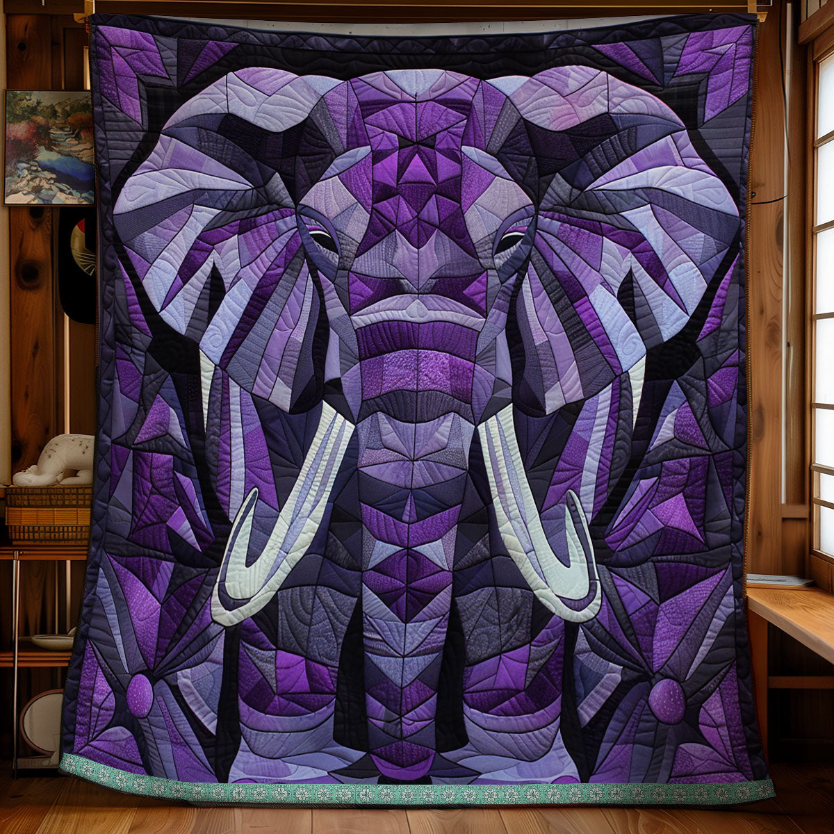Majesty Purple Elephant XR0509006CL Quilt