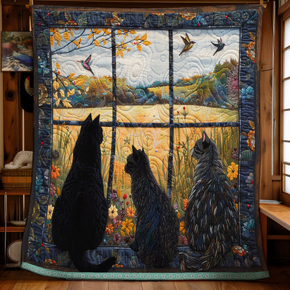 Opening Window And Cats XR1009007CL Quilt