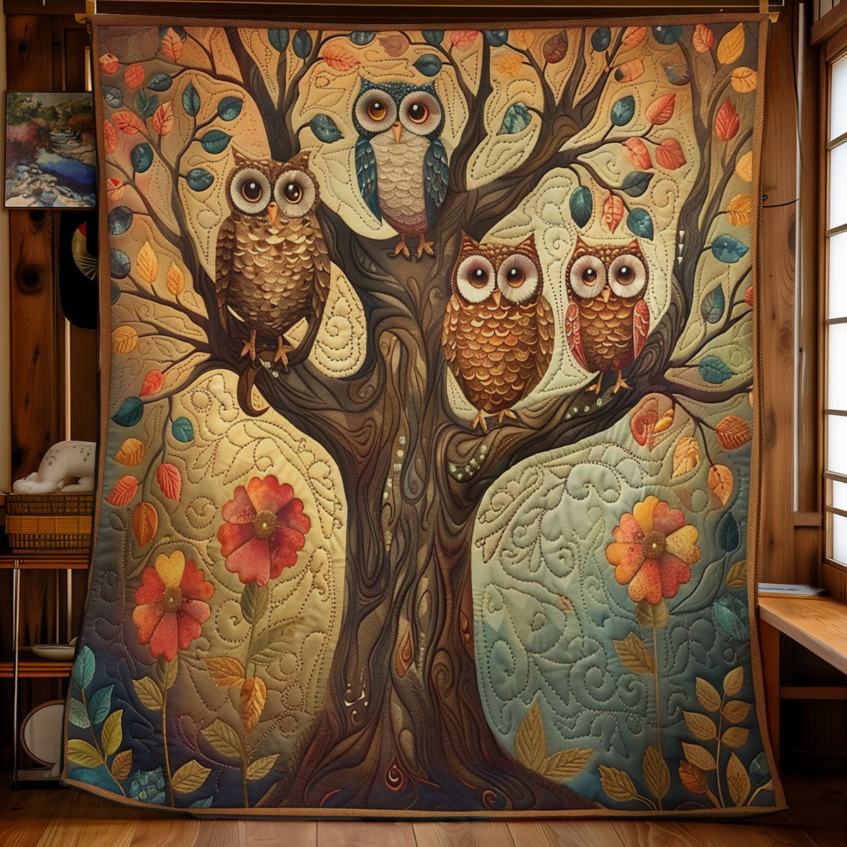 Owls On The Tree WO3008033CL Quilt