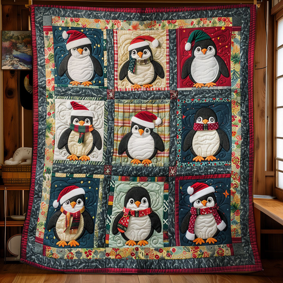 Penguin And Christmas WO2608051CL Quilt