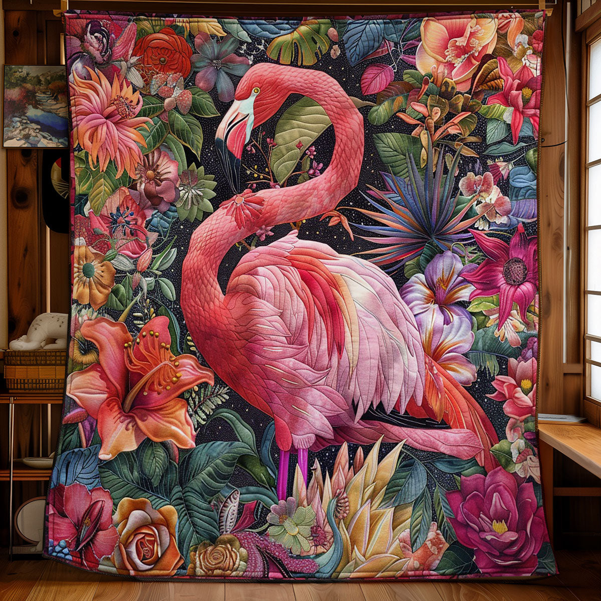 Pink Flamingo WM1008001CL Quilt