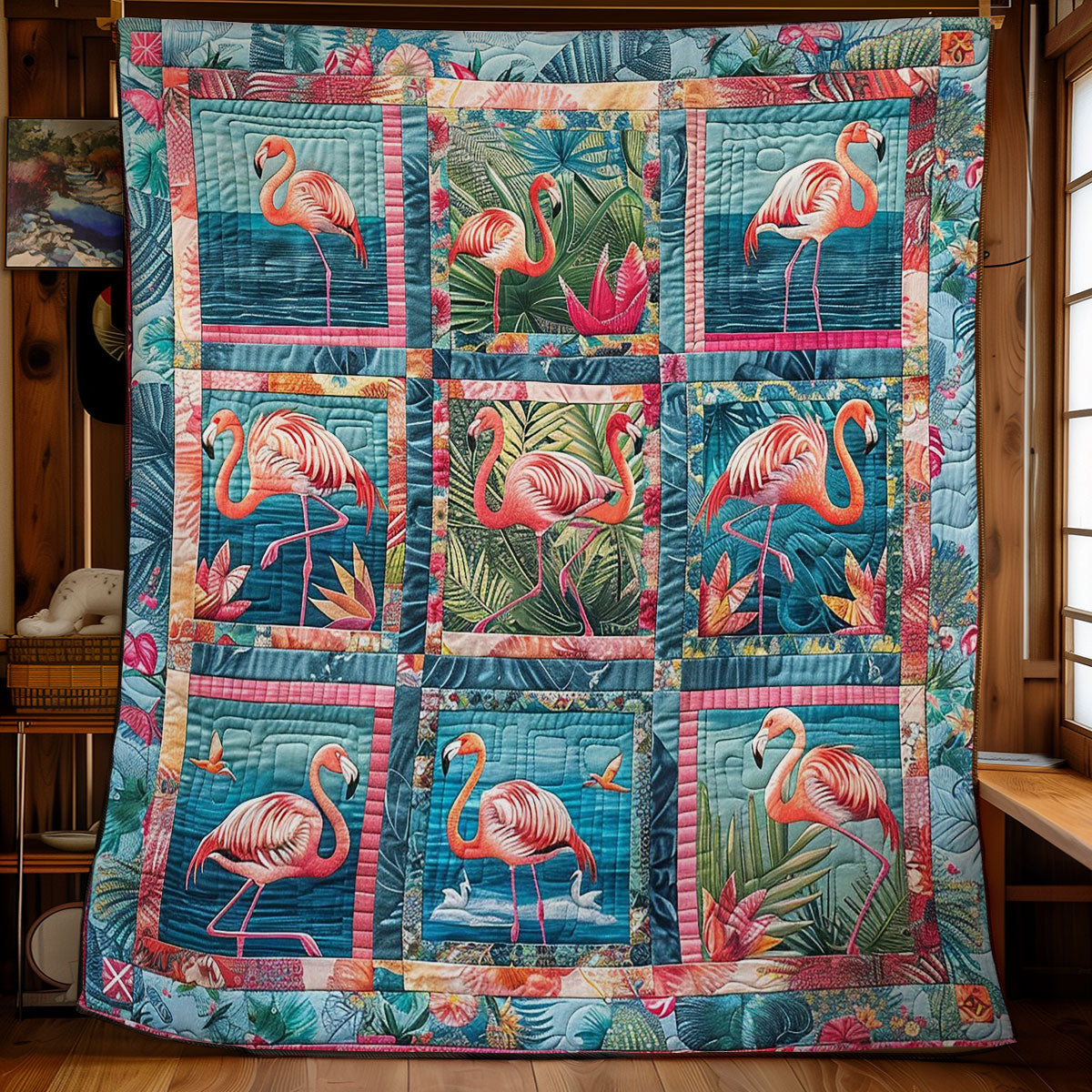 Pink Flamingo WM1008092CL Quilt