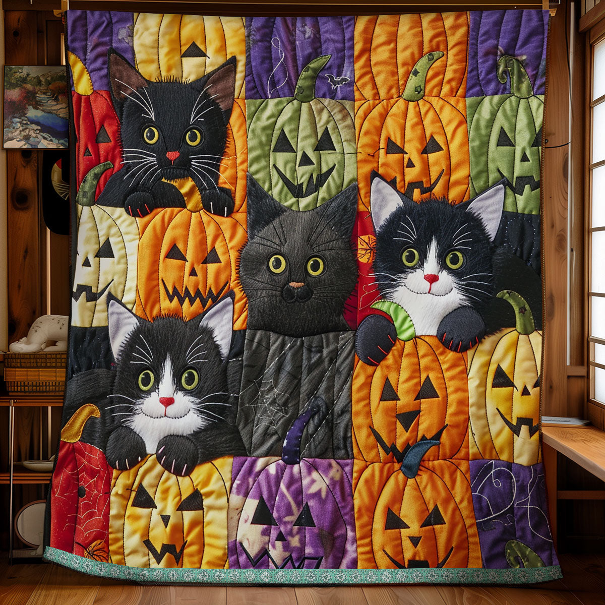 Playful Tuxedo Cats XR0409032CL Quilt