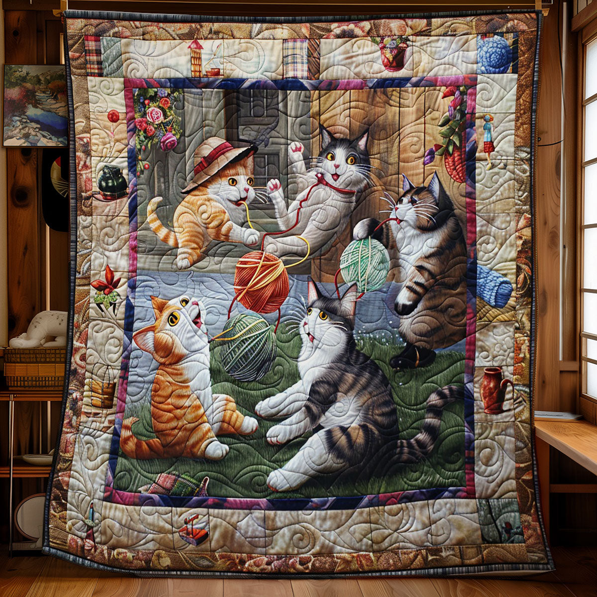 Playing Cat WM1008019CL Quilt