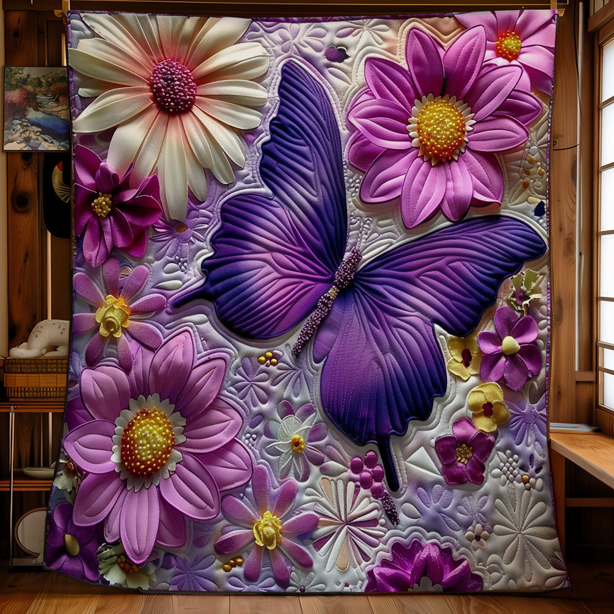 Purple Butterfly WO2308020CL Quilt