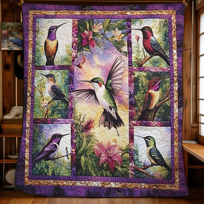 Purple Harmony Hummingbird WG2408003CL Quilt