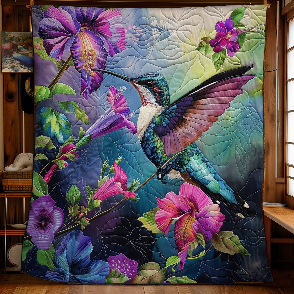 Purple Hummingbird WM1308012CL Quilt