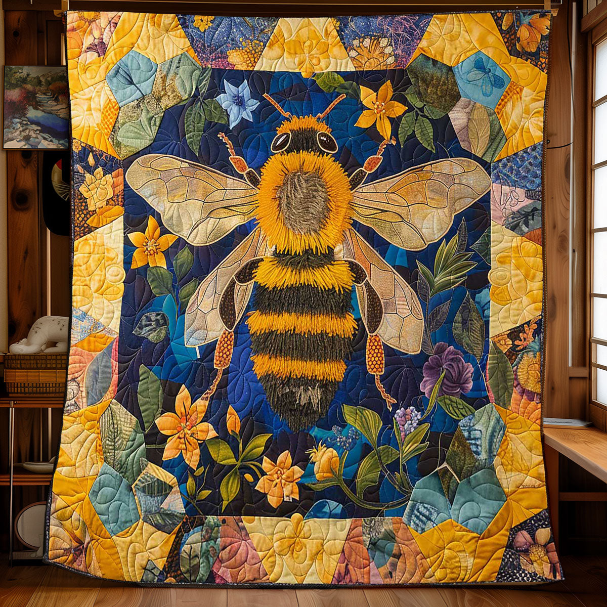 Queen Gold Bee WP1008016CL Quilt