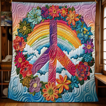 Rainbow And Peace Symbol WO2208038CL Quilt