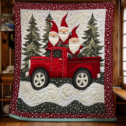 Red Truck With Gnomes XR1009014CL Quilt