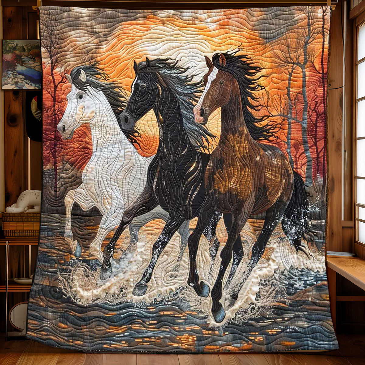 Running Horse Sunset WP1008019CL Quilt