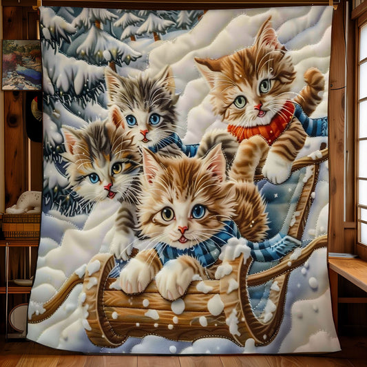 Skiing Cats WO1608019CL Quilt