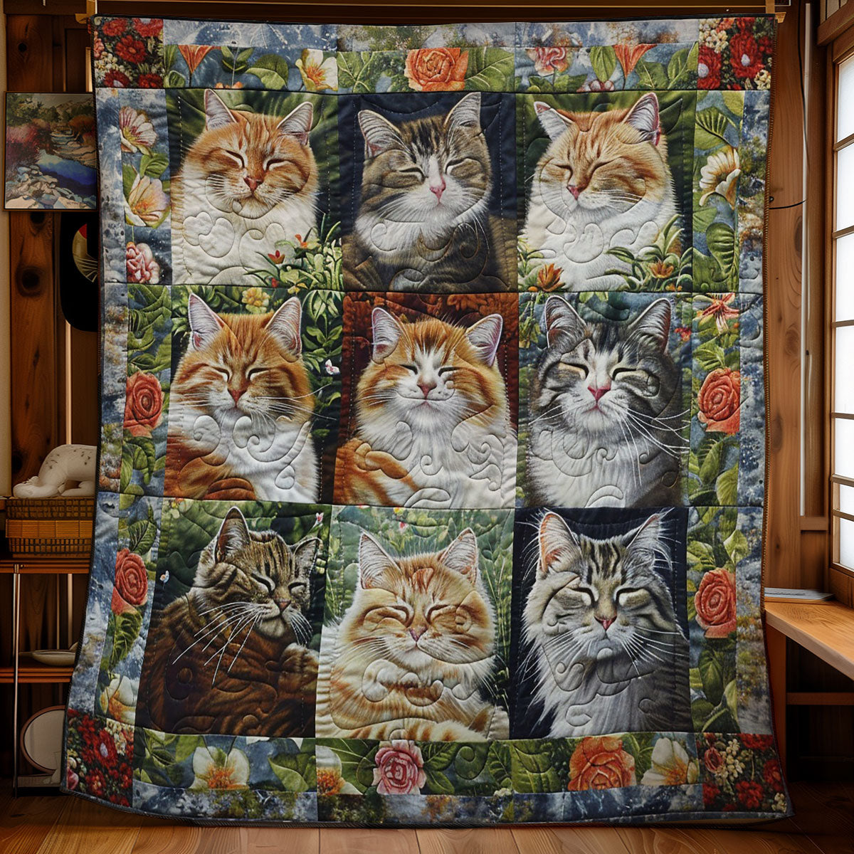 Sleeping Smile Cat WM1008017CL Quilt