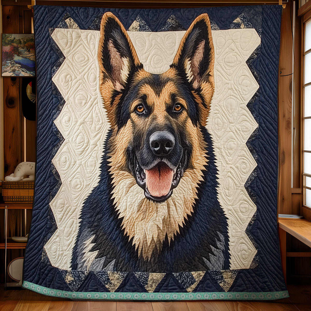 Smiling German Shepherd XR1309007CL Quilt