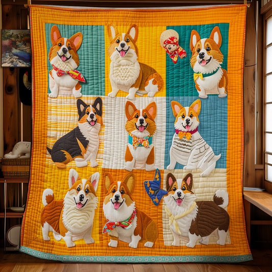 Summer Happy Corgis XR2808025CL Quilt