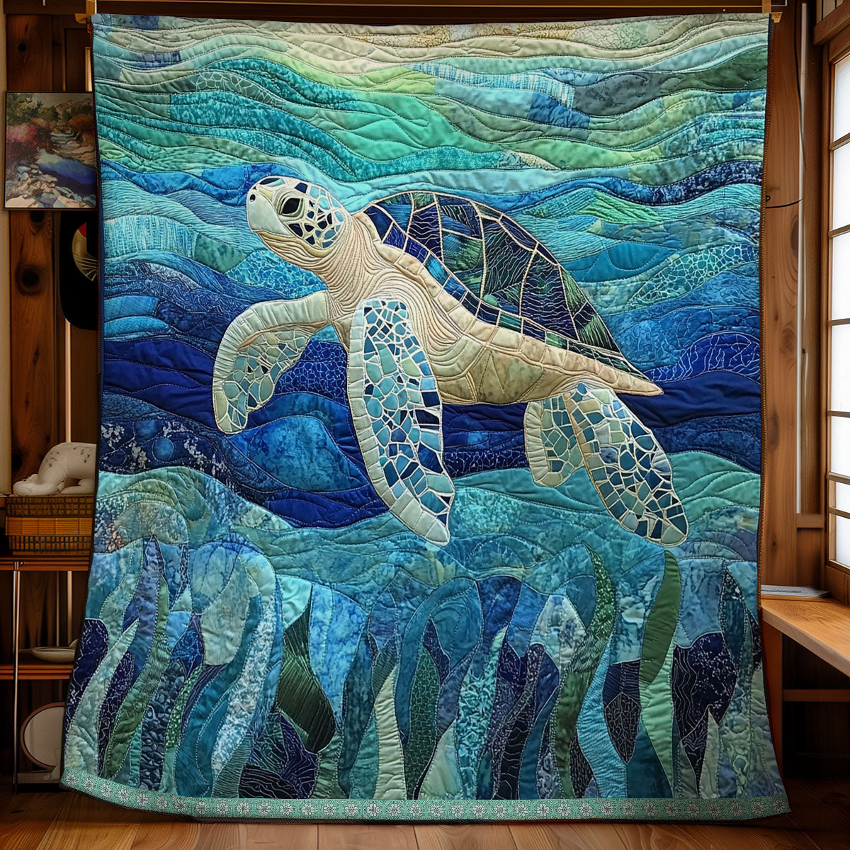 Swimming Turtle XR1409013CL Quilt