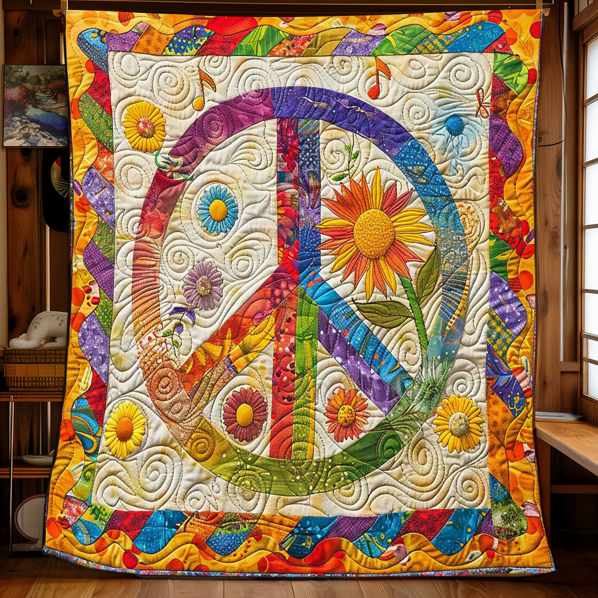 Tripie Hippie Music WP1008029CL Quilt