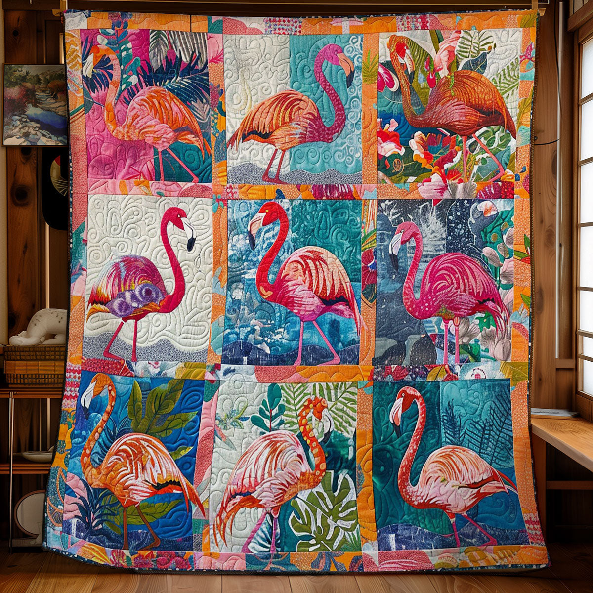 Tropical Flamingo WM1008011CL Quilt