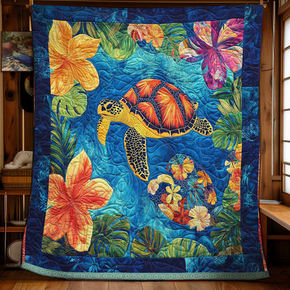 Tropical Floral Turtle XR1409010CL Quilt