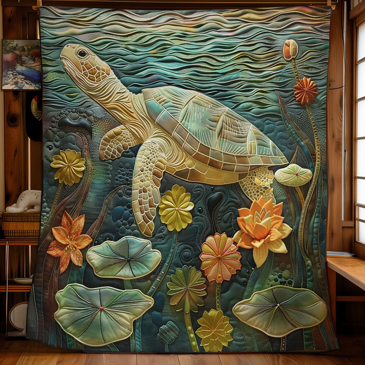 Turtle Swimming WO3008043CL Quilt