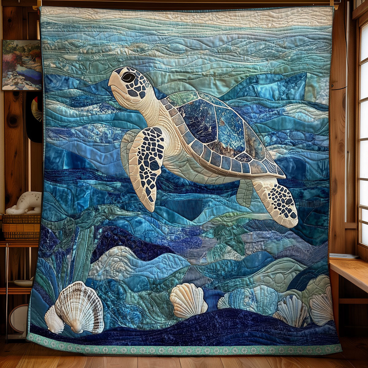 Waving Turtle XR1409017CL Quilt