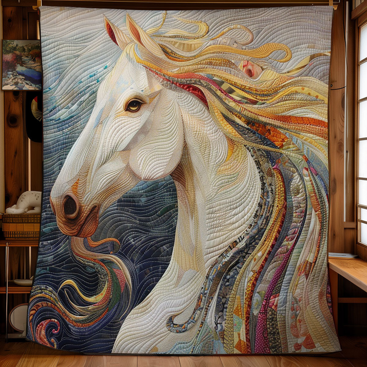 White Angle Horse WM1008034CL Quilt