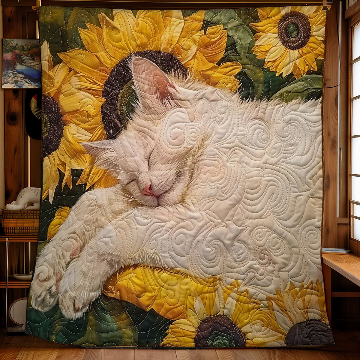 White Cat Sleeping WM1308018CL Quilt