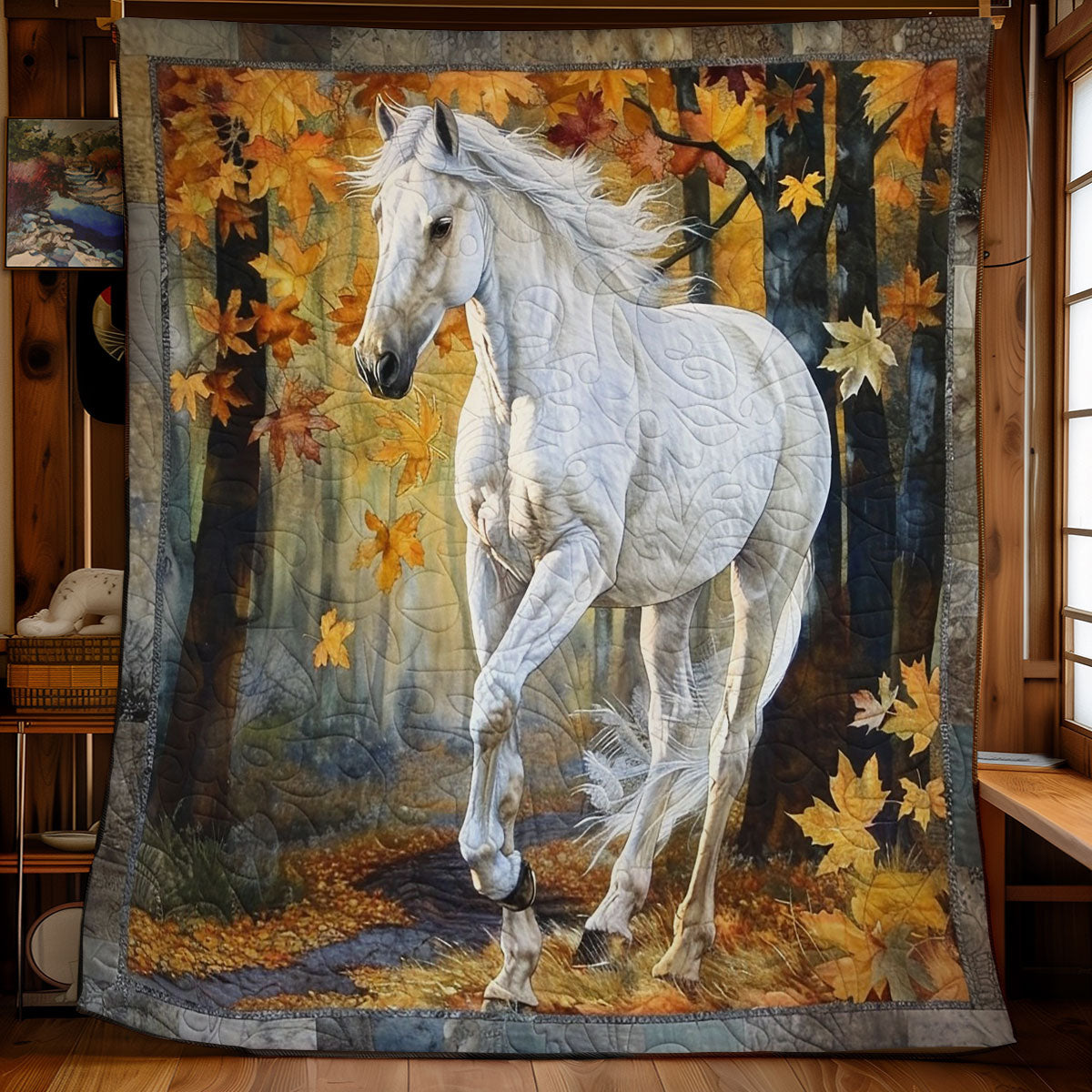 White Horse And Autumn WO2408043CL Quilt