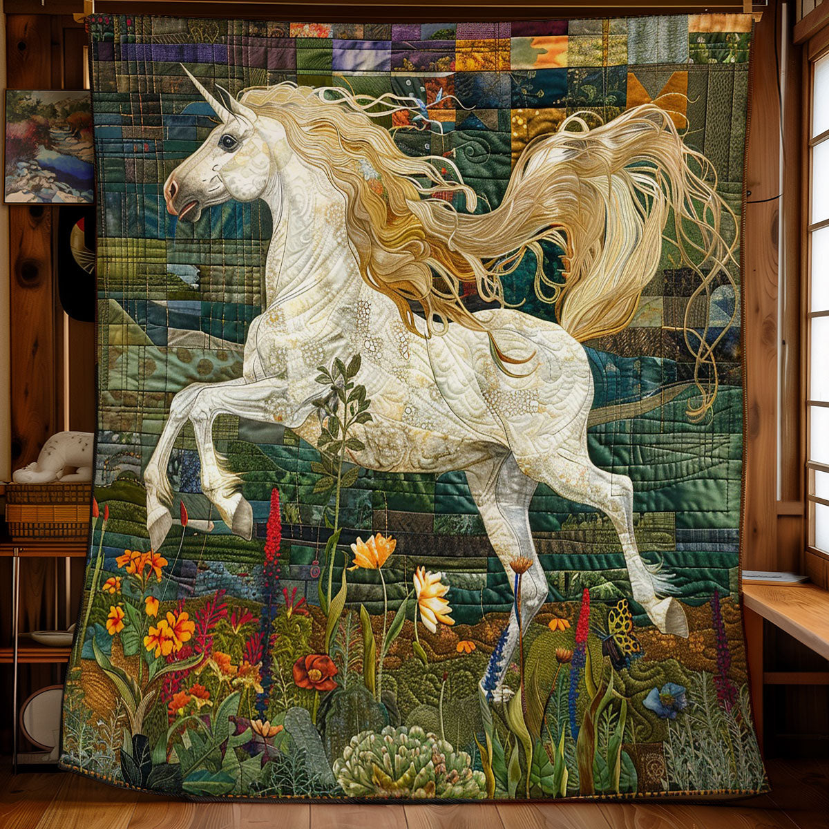 White Running Horse WM1008009CL Quilt