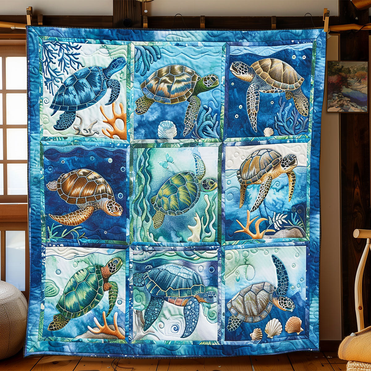 Aquatic Turtles XR2208024CL Quilt
