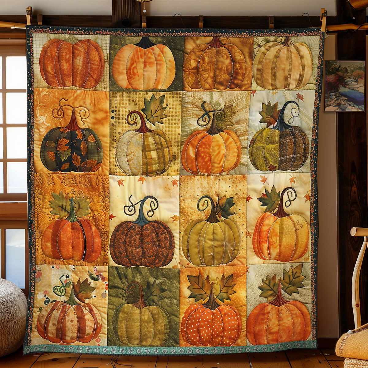 Autumn Pumpkins XR0509005CL Quilt